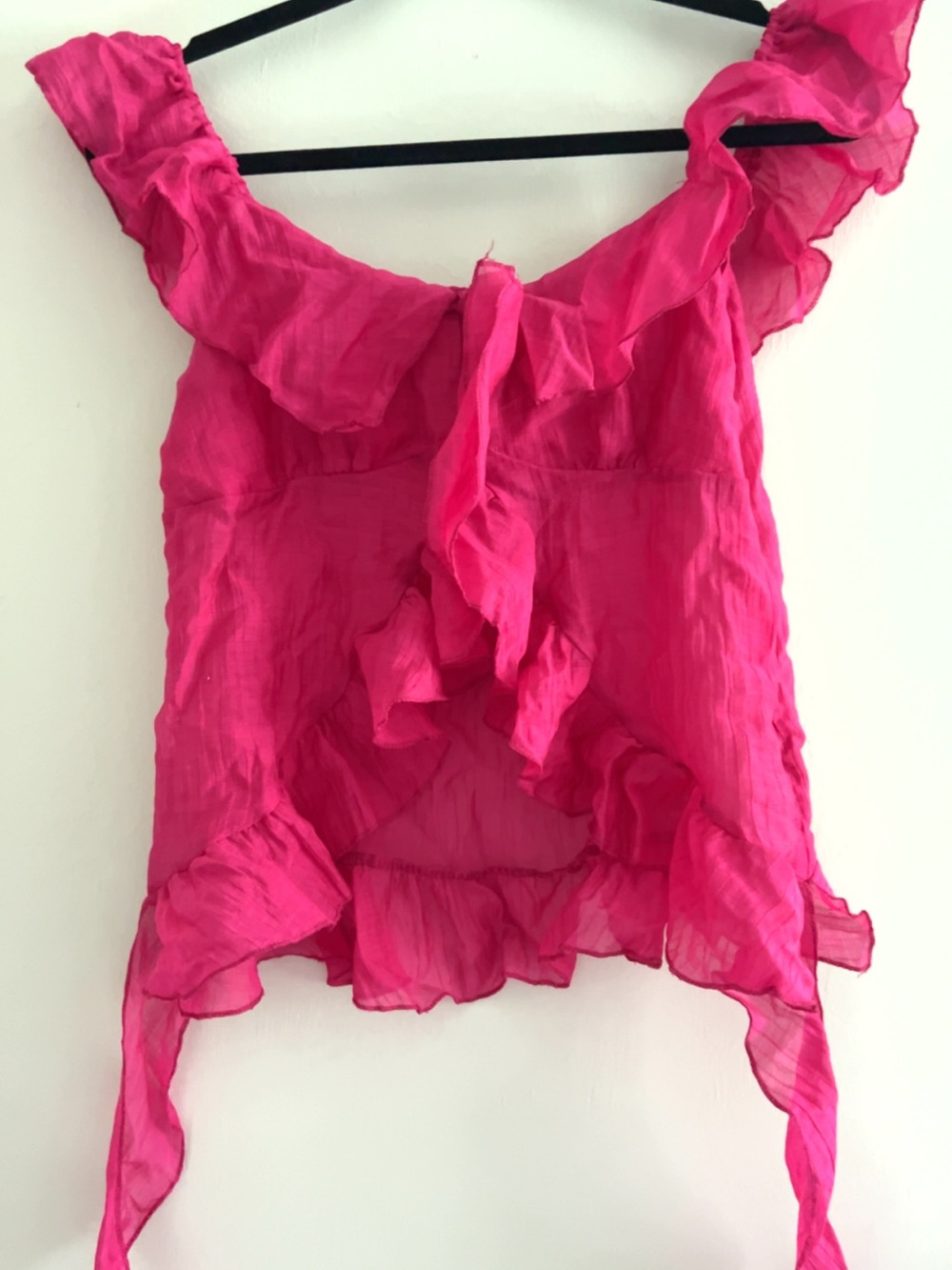 Amazon Hot Pink Ruffle-Trim Sleeveless Camisole - Picture 1 of 2